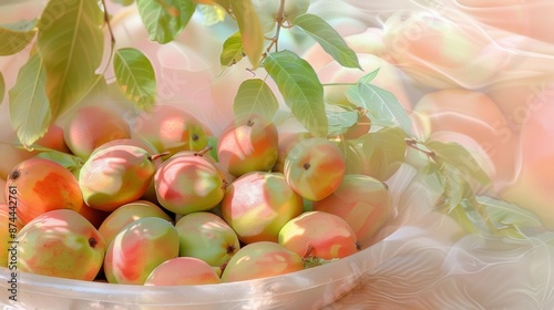 Natural Essence at Home Woman Preparing Fresh Guavas in a Sunlit Kitchen for an Organic Dish photo