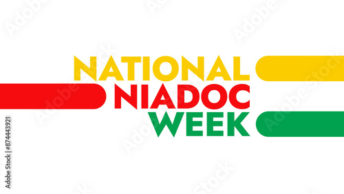 Celebrating Niadoc Week colorful text typography on white or black background banner illustration great for wishing and celebrating National Niadoc Week in july photo