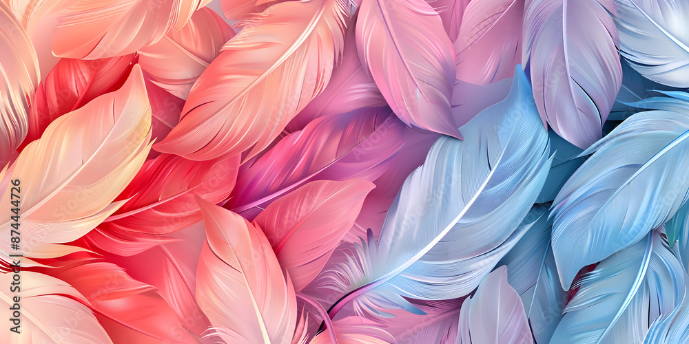 Vibrant Feather Background in Colorful Array Vibrant Feather Background in Colorful Array
