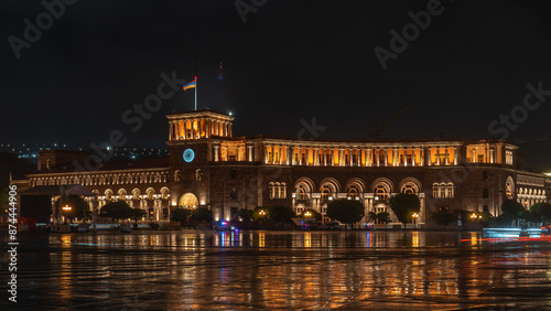Photography Night view of the Republic square in yerevan, Armenia