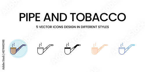 Pipe and Tobacco icons set vector illustration. vector stock