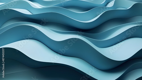 3D Wavering Blue Forms 