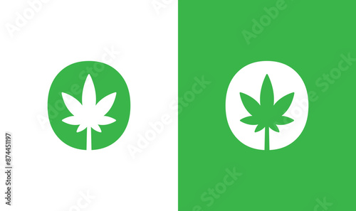 Letter o with maple leaf business logo template
