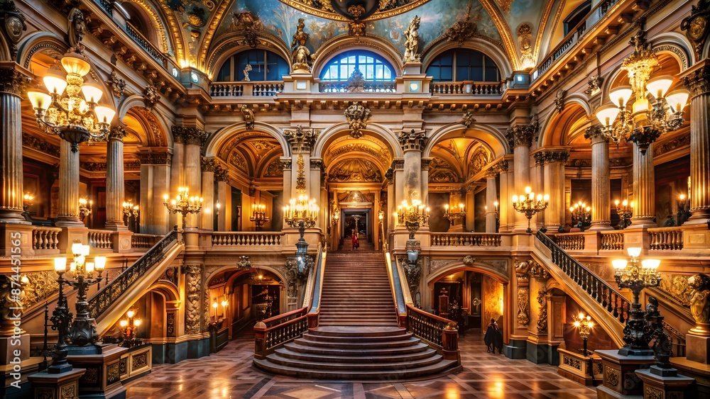 Obraz premium Ornate Staircase in a Grand Opera House