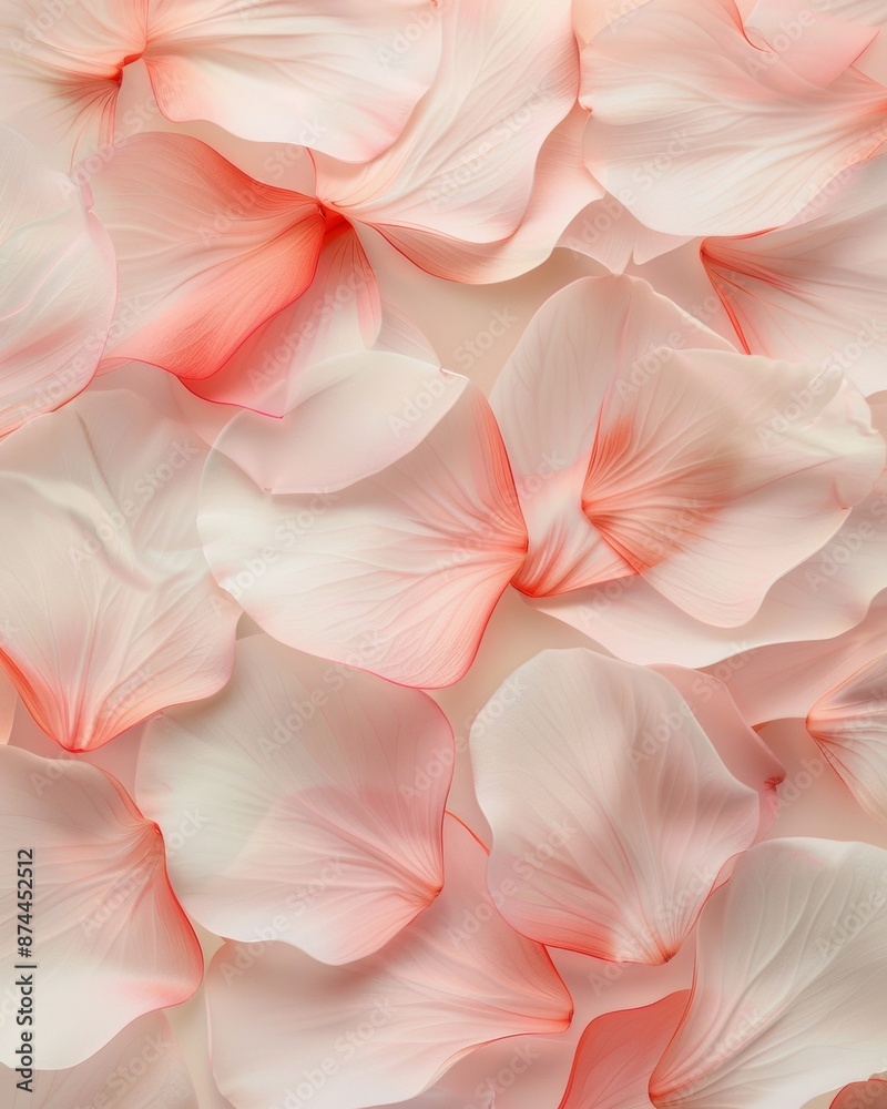 Serene Pastel Red Petal Pattern Against Soft White Background in Bright Daylight, Capturing Depth and Simplicity Serene Pastel Red Petal Pattern Against Soft White Background in Bright Daylight, Capturing Depth and Simplicity