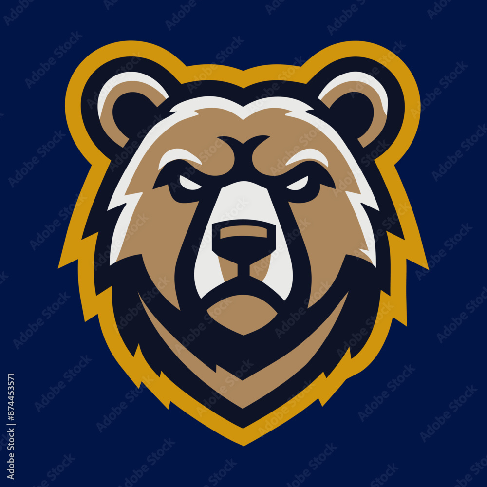 Bold Bear Vector Sports Mascot Logo: Aggressive, Modern Design Bold Bear Vector Sports Mascot Logo: Aggressive, Modern Design