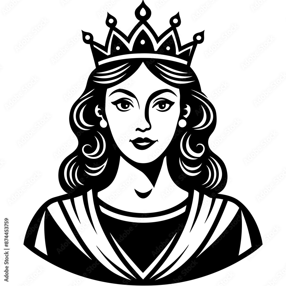 A simple Queen Black silhouette vector art illustration design bundle set. A simple Queen Black silhouette vector art illustration design bundle set.
