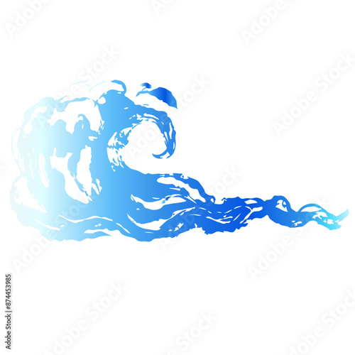 勢いのある海・波しぶきのイラスト素材　ベクター