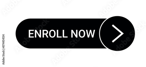 Enroll Now Button Vector Illustration Isolated On White Background