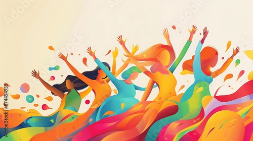  Happy Friendship Day card with abstract designs showcasing togetherness and celebration.