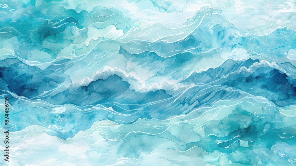 Gentle watercolor waves