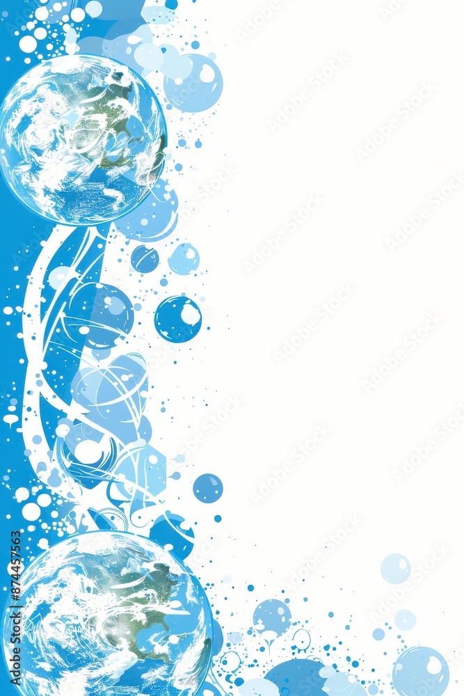 Abstract earth with blue circles and white swirls Abstract earth with blue circles and white swirls