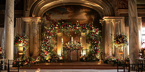 wedding altar, reception