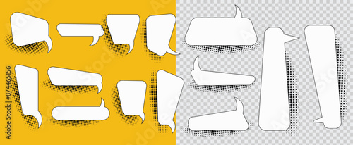 Collection of speech bubbles. Speak bubble text, cartoon chat box, message box. speech bubble with shadow for comic, cartoon, conversation design
,communication