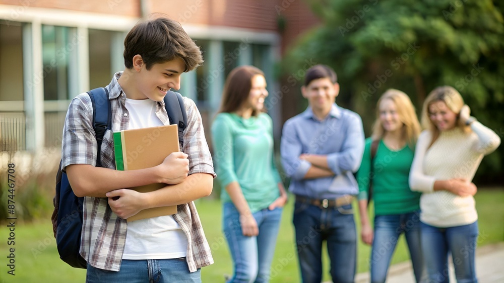© Alon - Pupils friends teasing a pupil alone © Alon - Pupils friends teasing a pupil alone