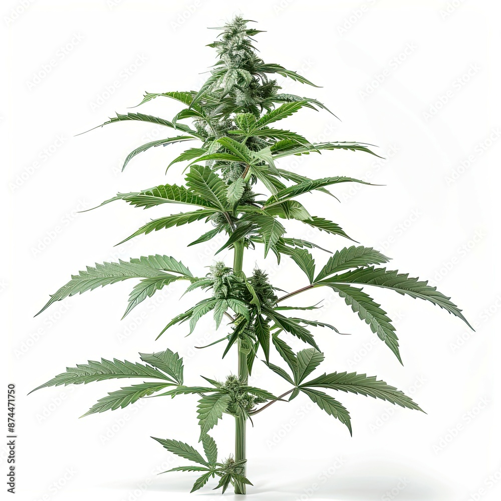 A fluffy and dense full bush plant on white background A fluffy and dense full bush plant on white background