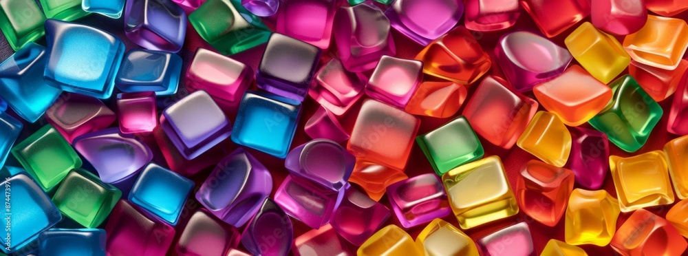 Vibrant Multicolored Plastic Laundry Detergent Pods Background