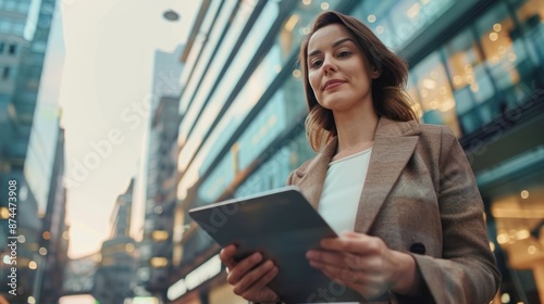 Confident Asian Woman Managing Inventory with Tablet. Generated AI