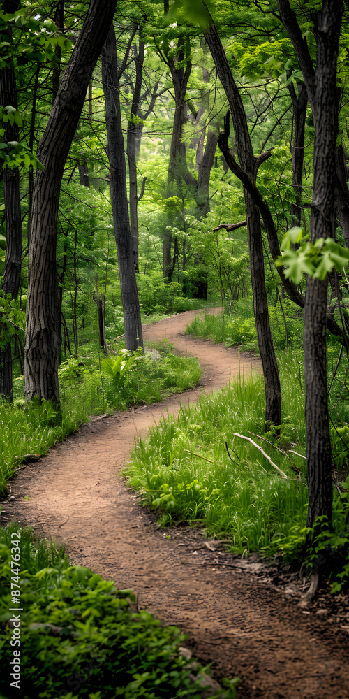 Trilha de Caminhada em uma Floresta Densa Trilha de Caminhada em uma Floresta Densa