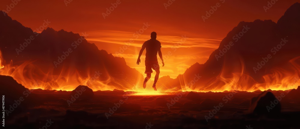 A dribbling sequence where the player leaves a trail of sparkling dust, weaving through opponents like a dancer in a fantastical landscape, with copy space A dribbling sequence where the player leaves a trail of sparkling dust, weaving through opponents like a dancer in a fantastical landscape, with copy space