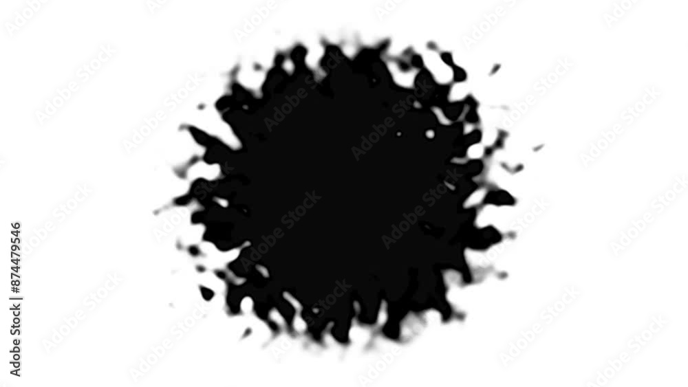 black liquid ink drop spreading and dripping motion on white background black liquid ink drop spreading and dripping motion on white background