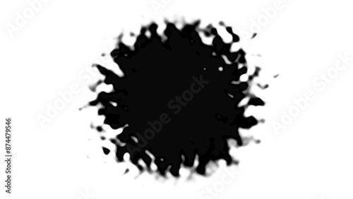 Wallpaper Mural black liquid ink drop spreading and dripping motion  on white background Torontodigital.ca