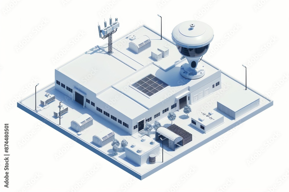 An AI-powered surveillance system monitoring a secure facility. Illustration on a clear white background --ar 3:2 --style raw Job ID: a70e0bc7-ff82-4028-85ee-34b65bcad0fe An AI-powered surveillance system monitoring a secure facility. Illustration on a clear white background --ar 3:2 --style raw Job ID: a70e0bc7-ff82-4028-85ee-34b65bcad0fe