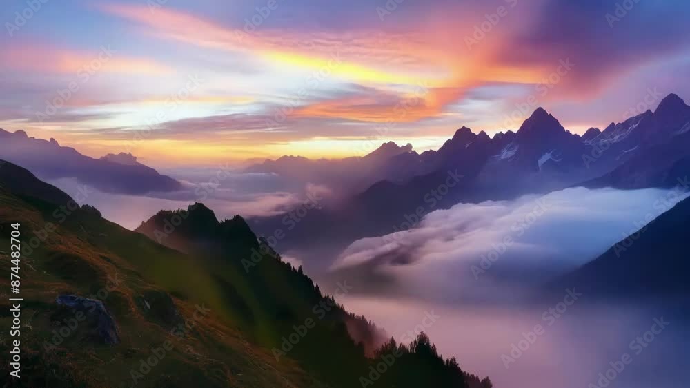 Sky at sunset, timelapse – AI animation, 4k video