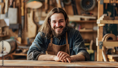 person sitting in a wooden cabinet and working with woods 