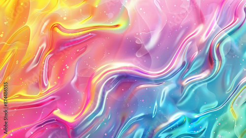 Vibrant Rainbow Background with Wavy Patterns