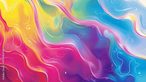 Rainbow Gradient Background with Fluid Wavy Patterns