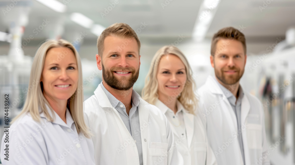 Portrait of a multi-ethnic group of young doctors on internship at a hospital, selective focus Portrait of a multi-ethnic group of young doctors on internship at a hospital, selective focus