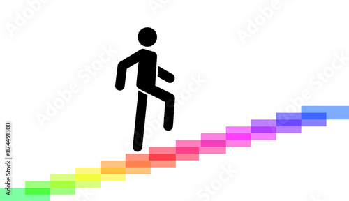 person completing goal, minimalist goals, achieve goals, targeting to achieve, aim, aiming high