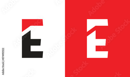 Letter e fun modern business logo template, e letter unique company vector logo