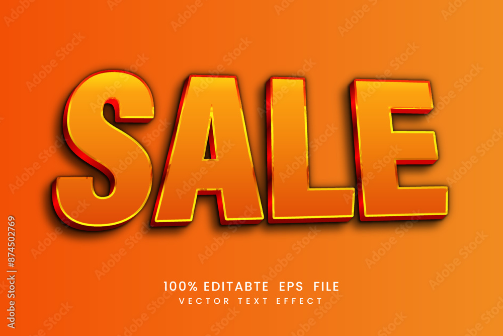 vector Sale 3d text effect Fully Editable