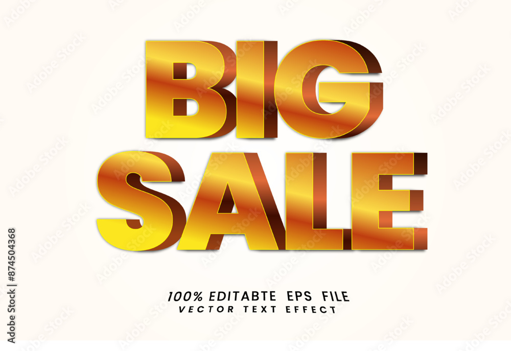 vector Big Sale 3d text effect Fully Editable