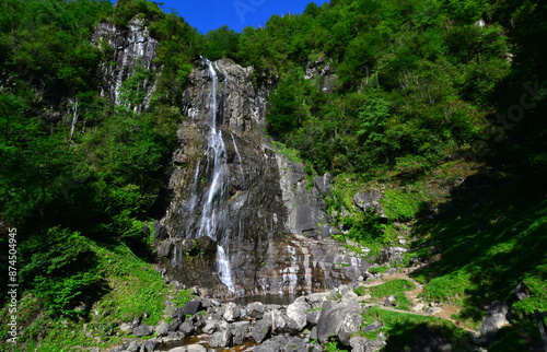 A view from Mencuna Waterfall in Arhavi, Artvin, Turkey photo