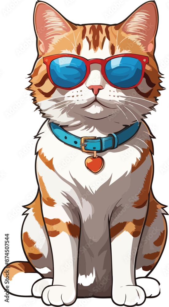 Naklejka premium Graceful Aegean cat vector and Illustration