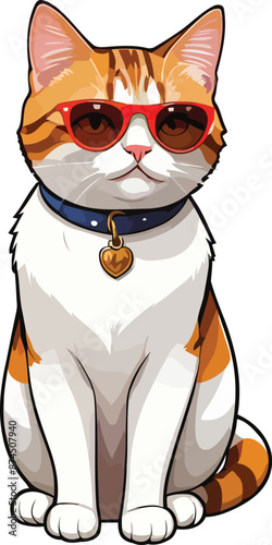 Graceful Aegean cat vector and Illustration