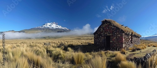 Stone Hut Against Majestic Mountain