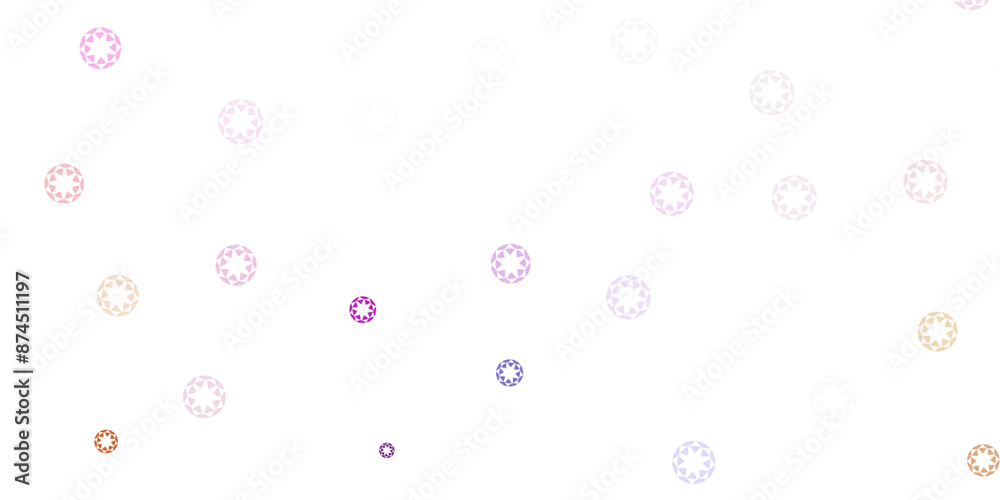 Light pink, yellow vector background with bubbles. Light pink, yellow vector background with bubbles.