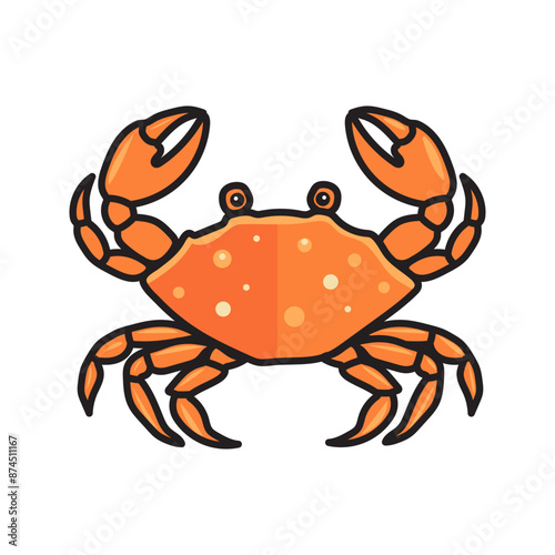 Hand drawn sea crab isolated on white background. Design concept for summer vacation and travel.