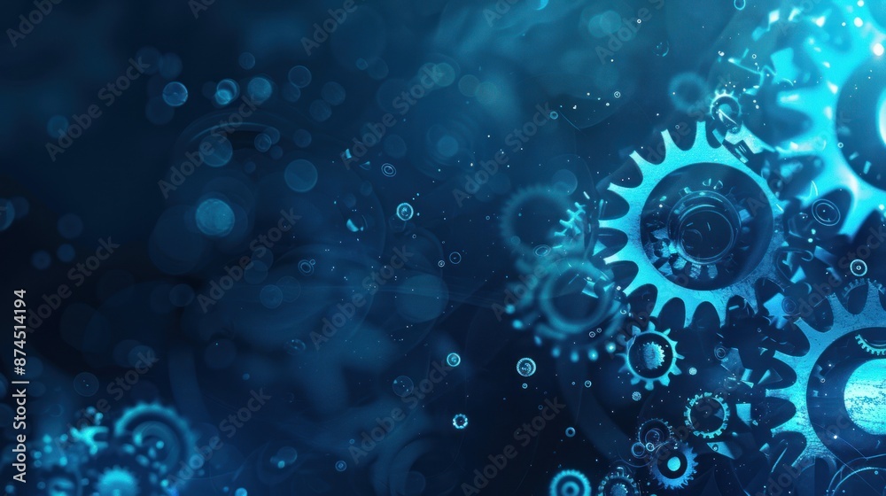 Abstract Blue Gears and Bokeh Abstract Blue Gears and Bokeh