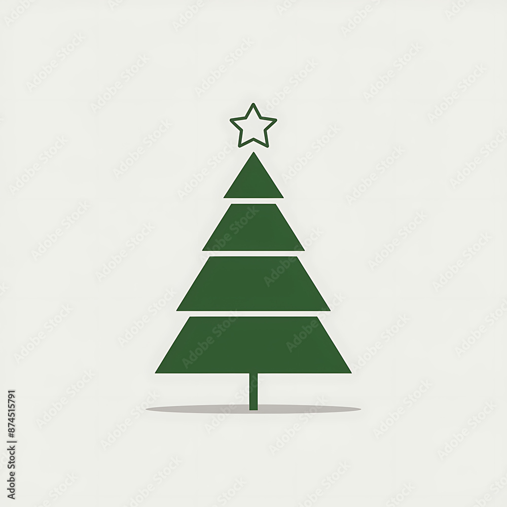 Fototapeta premium Simple Minimalist Xmas Tree Design