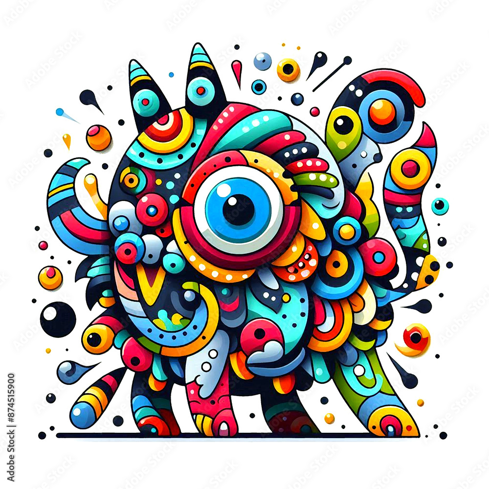 colorful and cute monster pattern illustration colorful and cute monster pattern illustration