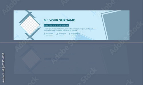 Modern and minimalist email signature or email footer template desing photo