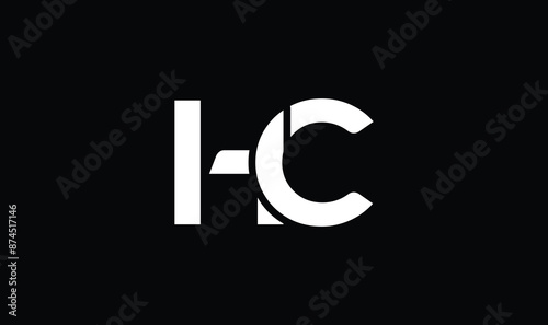 Letter HC Logo Design, Creative Minimal HC Monogram Logo Template