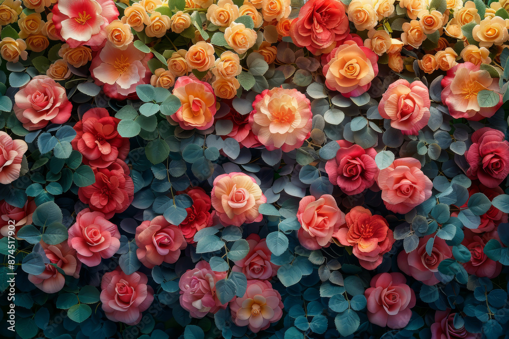 custom made wallpaper toronto digitalBackground made out of a fantasy miracle multi colors bed of roses,