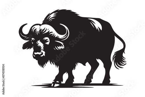 Buffalo silhouette vector illustration