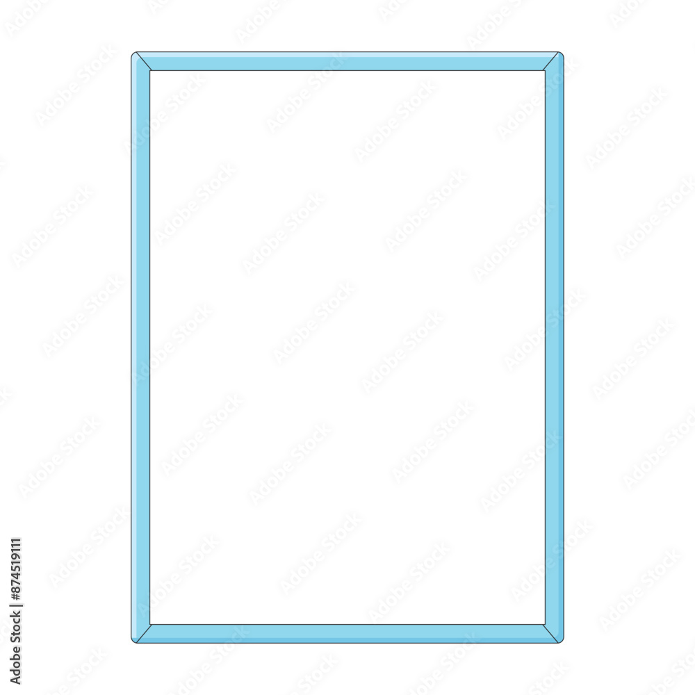 Vertical white blank whiteboard or marker board with a blue frame isolated vector Vertical white blank whiteboard or marker board with a blue frame isolated vector